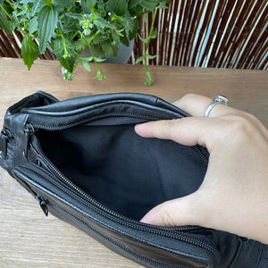 Bauchtasche Fanny Pack Echtleder Schwarz Bild 4