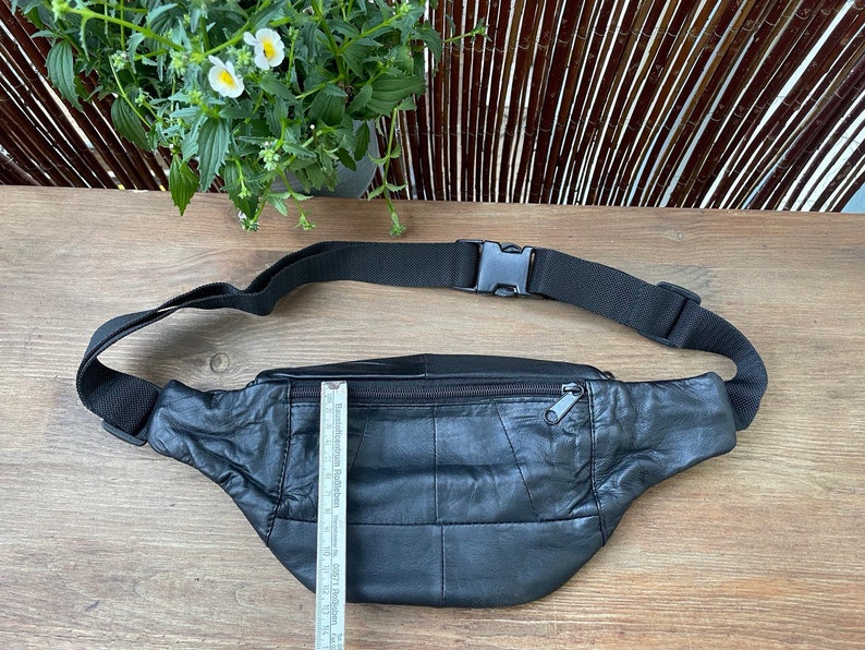 Bauchtasche Fanny Pack Echtleder Schwarz Bild 6