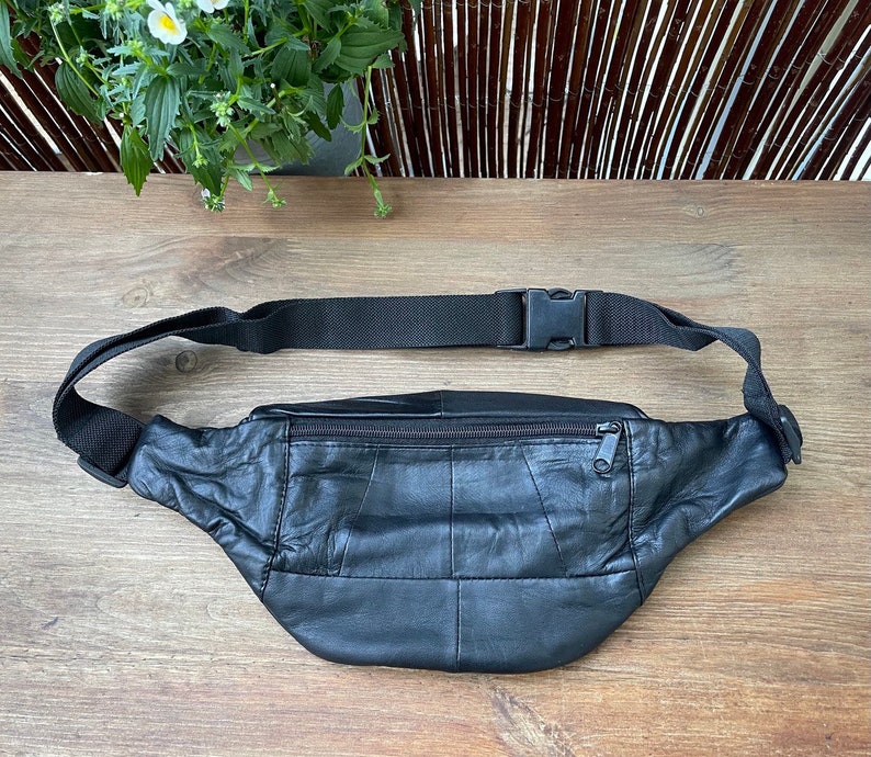 Bauchtasche Fanny Pack Echtleder Schwarz Bild 3