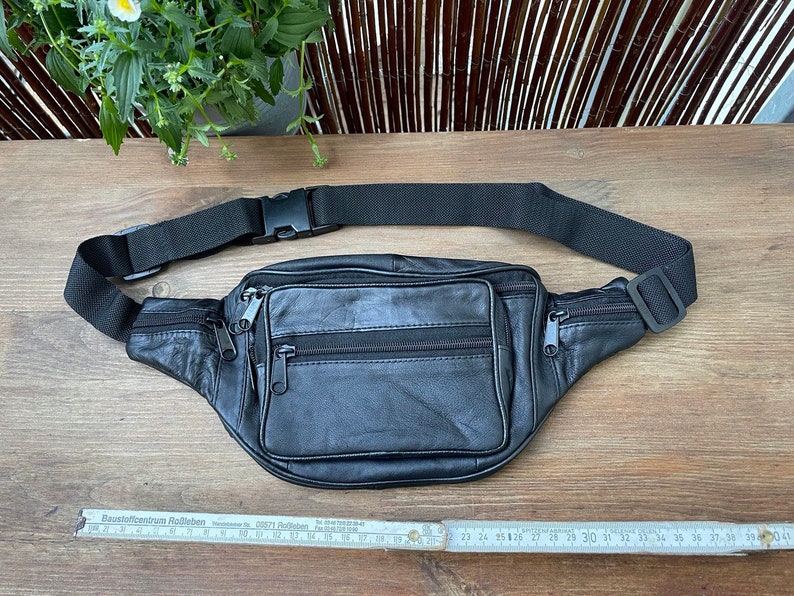 Bauchtasche Fanny Pack Echtleder Schwarz Bild 5