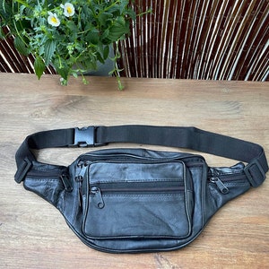 Bauchtasche Fanny Pack Echtleder Schwarz Bild 2