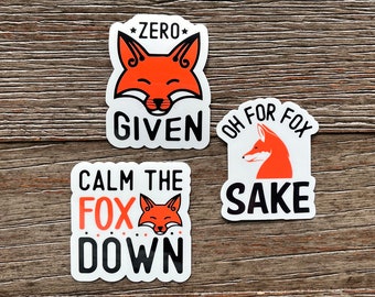 Fox Sticker Pack, Funny Adult Stickers, Zero Fox Given Sticker, Adult Gag Gifts, Gag Stickers, Profanity Stickers, nsfwsticker, For Fox Sake