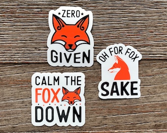 Fox Sticker Pack, Funny Adult Stickers, Zero Fox Given Sticker, Adult Gag Gifts, Gag Stickers, Profanity Stickers, nsfwsticker, For Fox Sake