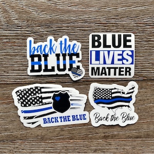 Back the Blue Sticker, Blue Lives Matter Sticker, Police Sticker Decal, Thin Blue Line Sticker, American Flag Sticker, Law Enforcement Decal