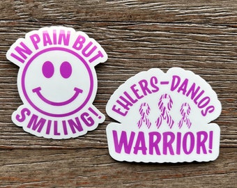 Ehlers Danlos Awareness Stickers: EDS Fighter, Disability Pride (2pc)