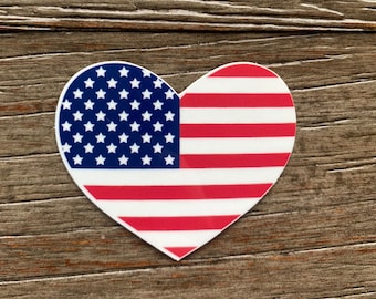 American Flag Heart Sticker, Fourth of July Stickers, Memorial Day Stickers, Labor Day Stickers, Independence Day Stickers, Freedom Stickers