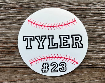 Baseball Stickers, Custom Baseball Stickers for Water Bottle, Baseball Sticker for Car, Baseball Sticker Name, Baseball Stickers for Planner