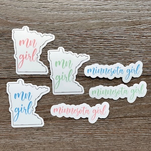 Minnesota Sticker, Minnesota Girl Sticker, Minnesota Decal, MN Sticker, Midwest Gift, Minnesota State Sticker, Minnesota Gift for Girlfriend