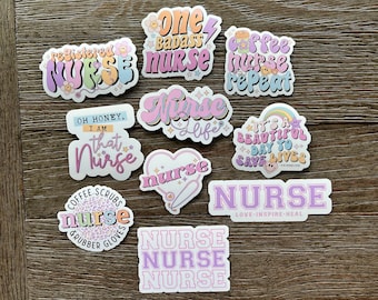 Funny Nurse Sticker Pack: Pastel Water Bottle Decals