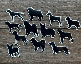 Dog Breed Sticker, Dog Breed Silhouette, Custom Dog Sticker for Water Bottle, Dog Car Decal, Dog Mom Gift, Dog Dad Gift, Dog Parent Gift