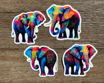 Watercolor Elephant Stickers Pack, Elephant Gift, Colorful Elephant, African Animal, Safari Animal Sticker Pack, Elephant Lover Gift Pack