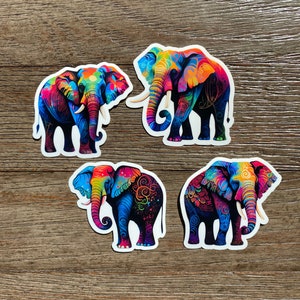 Watercolor Elephant Stickers Pack, Elephant Gift, Colorful Elephant, African Animal, Safari Animal Sticker Pack, Elephant Lover Gift Pack