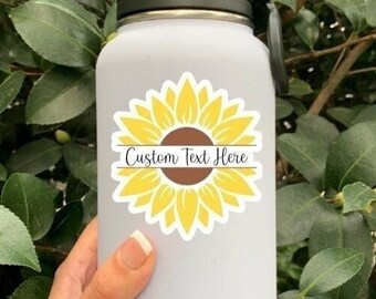 Custom Sunflower Sticker: Waterproof Vinyl Decal, Personalized Party Favor