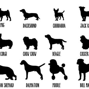Custom Dog Decal Car, Dog Car Sticker, Dog Breed Decal, Silhouette Dog, Pet Car Decal, Laptop Decals, Cooler Decal, Vinyl Decal Custom