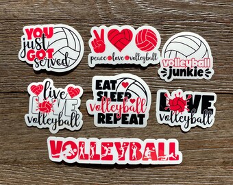 Pacote de adesivos de vôlei, adesivo de garrafa de água de vôlei, pacote de adesivos de vôlei personalizado, adesivos esportivos para filha, presente para filha