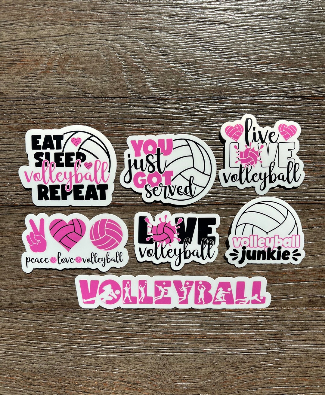 Volleyball Sticker Pack, Volleyball Water Bottle Sticker, Custom ...