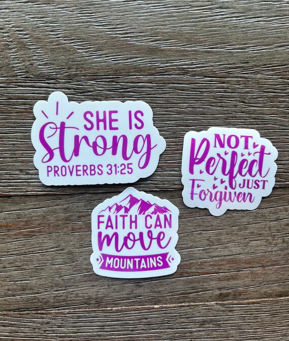Bible Verse Sticker Pack, Bible Stickers for Water Bottle, Christian Stickers for Woman, Proverbs 31 Gifts, Religious Stickers for Daughter