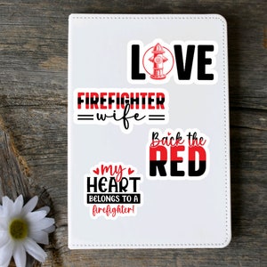 Feuerwehrmann Frau Aufkleber, Feuerwehrmann Frau Geschenke, Back the Red Aufkleber, Feuerwehrfrau Aufkleber, Ersthelfer Geschenk, Feuerwehrmann Freundin Bild 9
