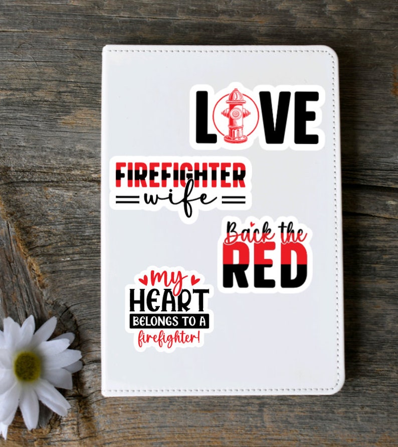 Feuerwehrmann Frau Aufkleber, Feuerwehrmann Frau Geschenke, Back the Red Aufkleber, Feuerwehrfrau Aufkleber, Ersthelfer Geschenk, Feuerwehrmann Freundin Bild 9
