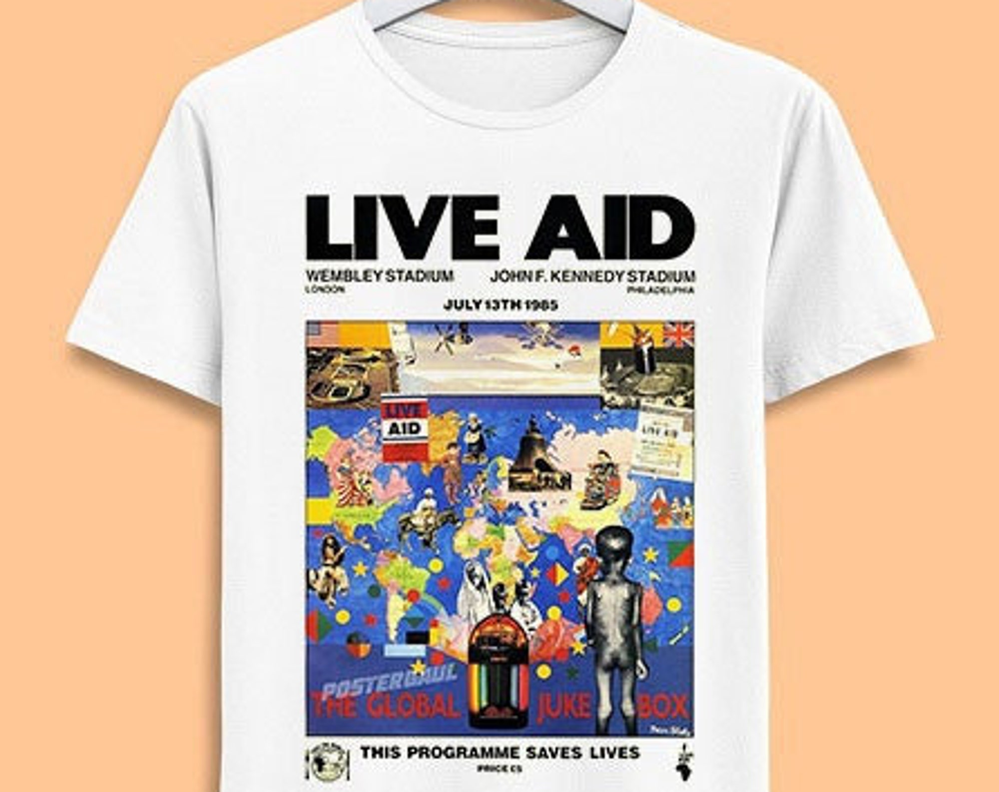Wembley Live Aid Konzert Poster 80er Unisex TShirt Wembley Live Aid Konzert Poster 80er Unisex TShirt