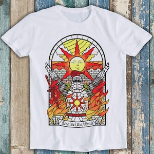 Carta de Tarô Louvado Seja o Sol Graças a Deus Jogos Online Dark Souls Gamer Mais Vendido Meme Engraçado Top Presente Camiseta Camiseta T890