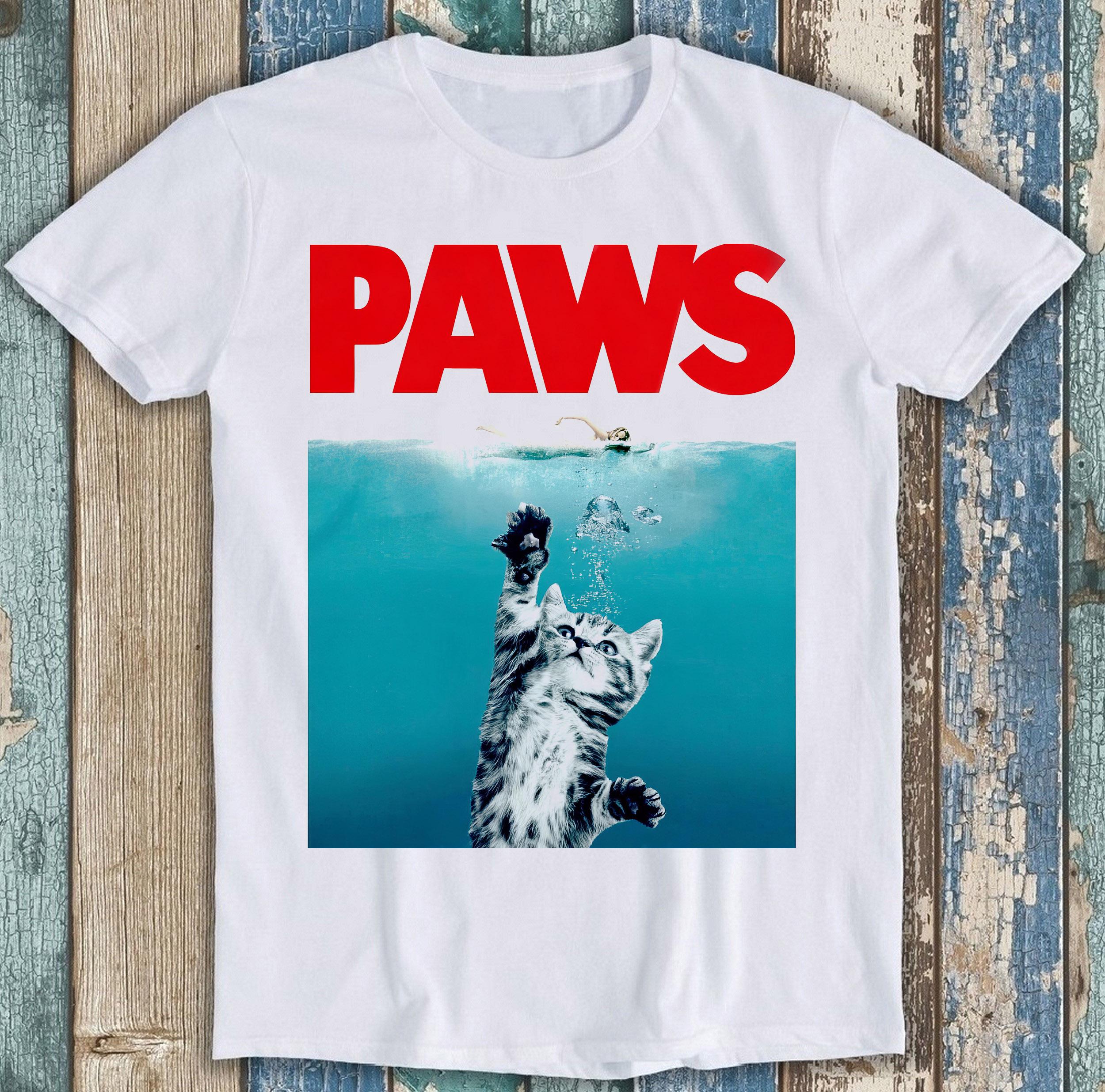 Paws Shark Funny Jaws Parody Animal Unisex Men Women Gift Cool 