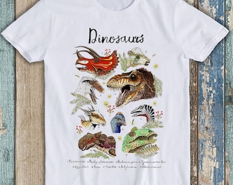 Dinosaur Names Wild Animal Pictures Historic Meme Funny Gift Tee T Shirt T1802