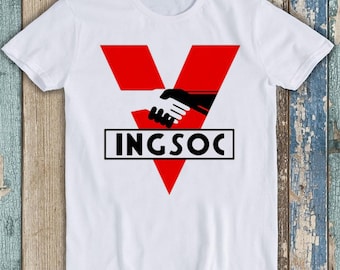 INGSOC 1984 Mens George Orwell Fictional Art Funny Gift Tee T Shirt T1353