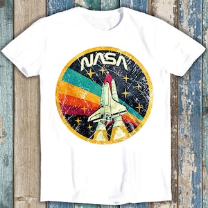 NASA Distressed Logo Space Agency Vintage Gift Tee T Shirt T23