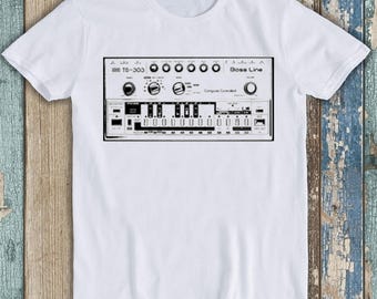 Camiseta unisex con diseño de bajo inspirado en la Moog 909, con meme divertido de música ácida, T1324