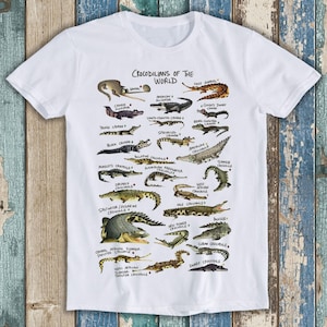Krokodillen van de wereld: Lijst met namen van alligators en krokodillen - Bestseller - Grappige meme - Cadeau - T-shirt T1055