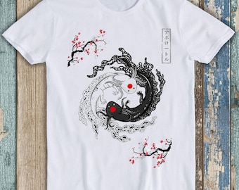 Japanese Yin Yang Axolotl Couple T Shirt Adult Unisex Men Women