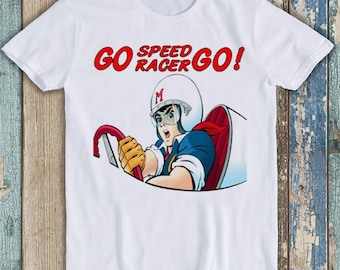Go Speed Racer Go T Shirt 215 Retro White Unisex Graphic Tee - Etsy UK