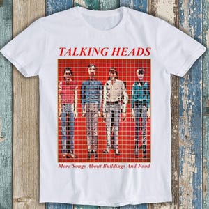Talking Heads fler låtar om byggnader och mat punkrock unisex herr dam gåva cool musik mode topp retro t-shirt T1716