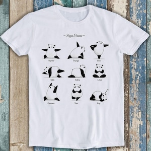 Panda frappant différentes poses de yoga Best-seller Musique drôle Meme Top cadeau T-shirt T1658