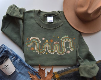 Fortschritt ist nicht linear Pullover, SPED Lehrer Pullover, inklusive Bildung Pullover, Lehrer Wertschätzung Pullover, Schulanfang Pullover