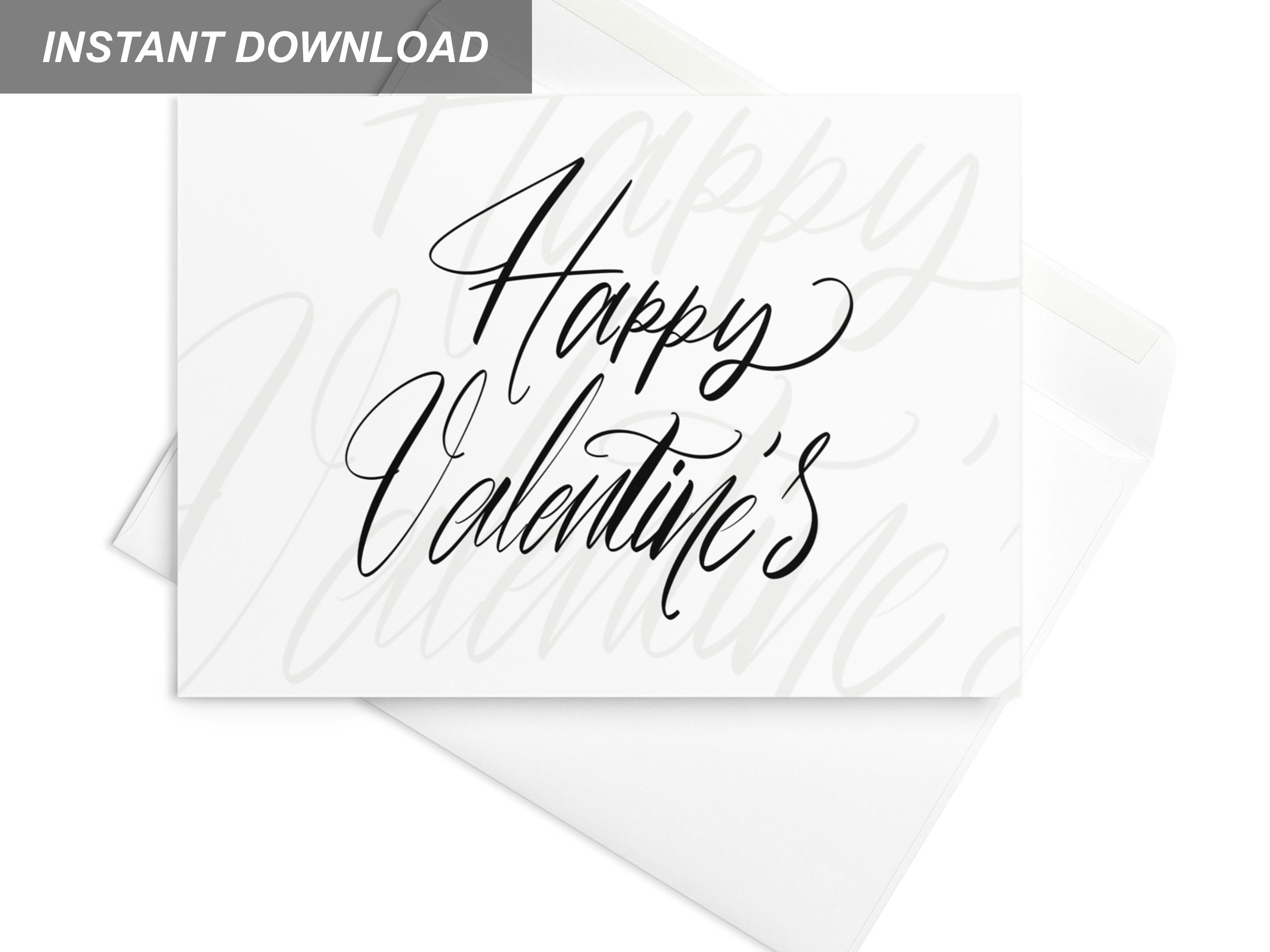Printable Valentine s Day Card Happy Valentine s Printable Card Greeting Card Etsy
