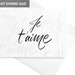 Printable Je T'aime Card, Printable French Love Note, Happy Valentine's ...