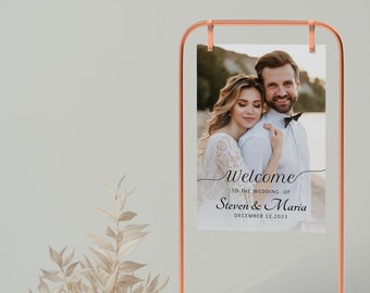 Photo Wedding Sign, Photo Welcome Sign, Photo Welcome Wedding Sign, Minimalist Wedding Welcome Sign, Foam Board Wedding Sign, Printed Sign.