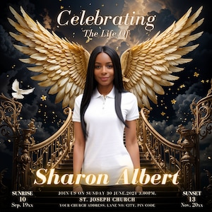 Memorial Funeral Announcement Flyer, Funeral Announcement Template, Funeral Invite Invitation, Rest In Peace Editable Flyer Editable Custom