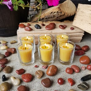 Beeswax Votive Candles | 100 % Pure Beeswax Candles | Long Burning | 6 Pack | Hypo-Allergenic | Meditation | Dinner Party | Romantic