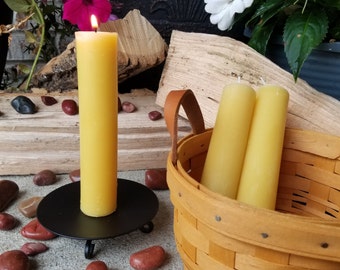 Beeswax Pillar Candles | 100 % Pure Beeswax | All Natural | Long Burning | Colonnade | 6-inch x 1.25-inch | 3 Pack | Hypo-Allergenic
