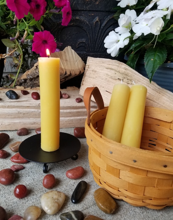 Candela A Colonna In Cera D’Api Pura Naturale – 7,6x10,2 Cm – 55 Ore Di Durata – Senza Fumo E Antigoccia – Non Profumata
