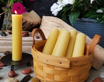 Grandi Candele A Colonna In Pura Cera D'Api 7,6x15,2cm - 100 Ore Di Combustione - Giallo Naturale - Antigoccia