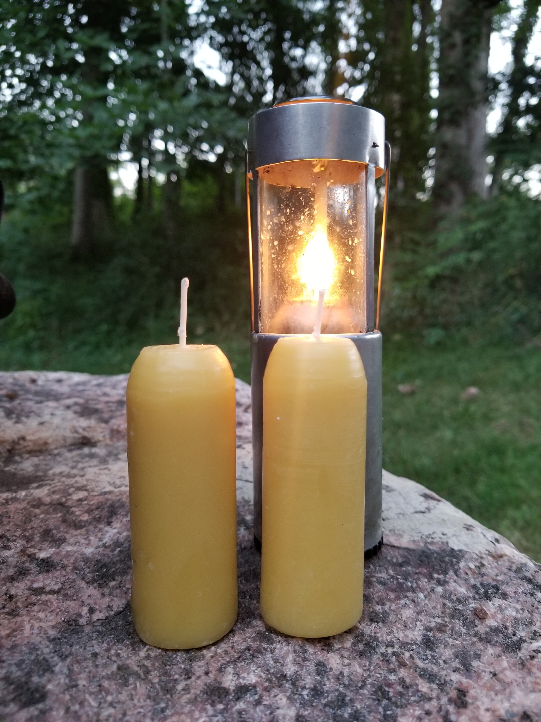 UCO Original Camping Lantern Red or Yellow - Three Beeswax Candle