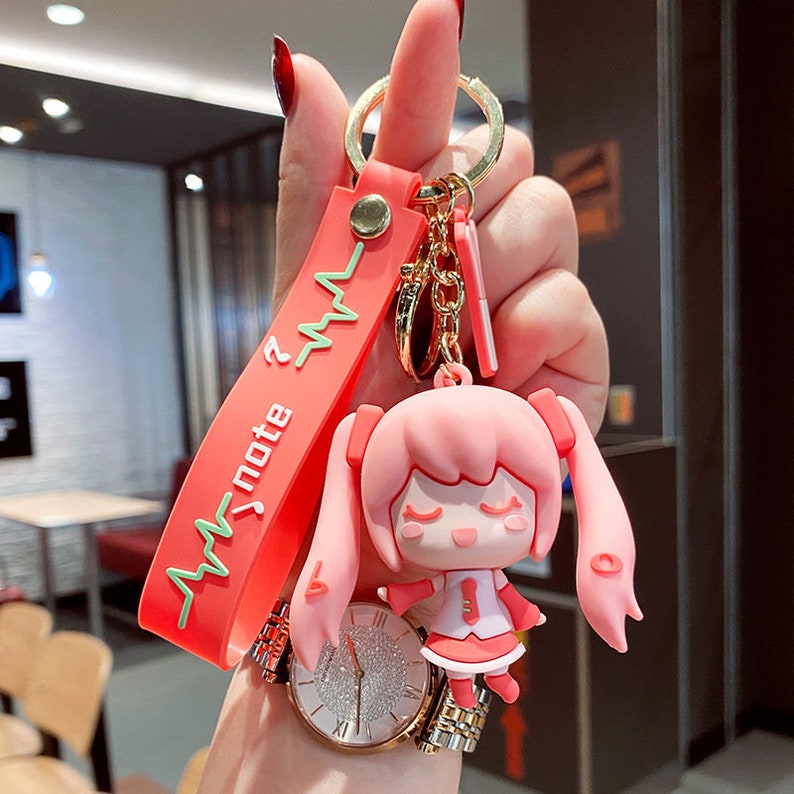 Japan Hatsune Miku Keychain Adorable Cute Keychain Car Key Etsy
