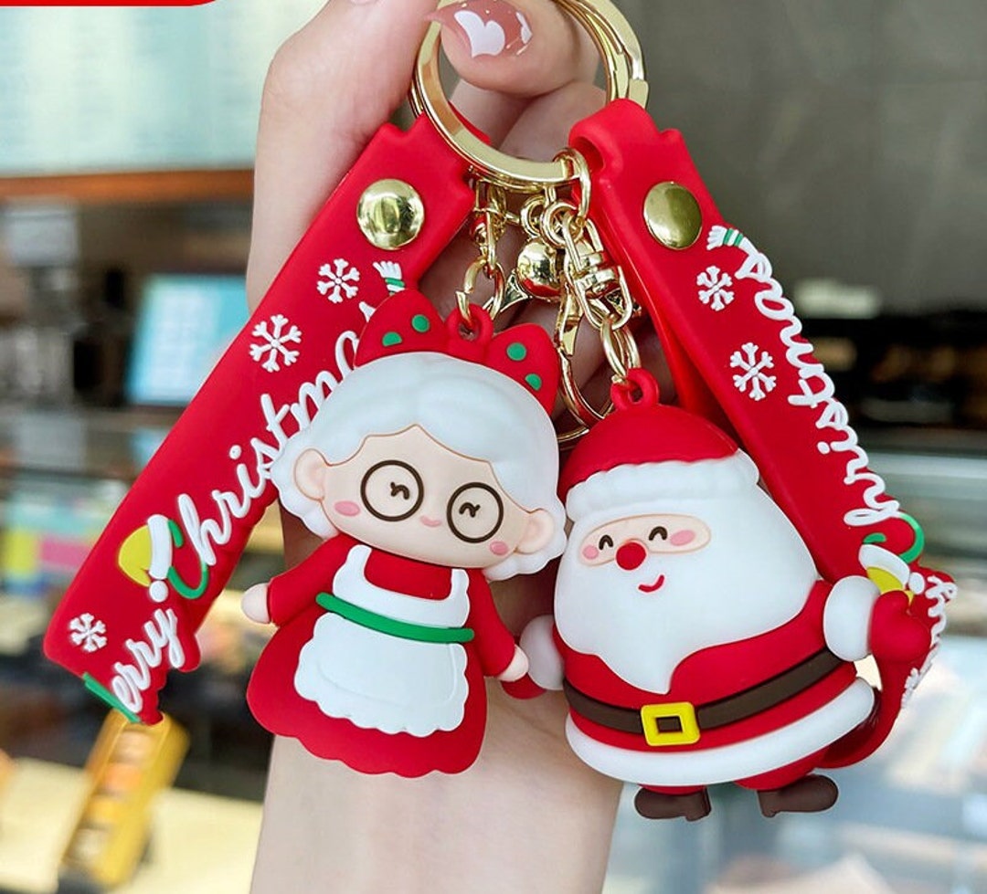 Adorable Handmade Santa Cat Christmas Keychain — Roar Modern Studio & Shop