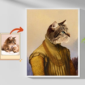 Custom Royal Dog Portrait, Renaissance Pet Painting, Pet Lovers Gift, Royal Cat Portrait, Pet Portrait gift, Animal Painting, Wall Decor
