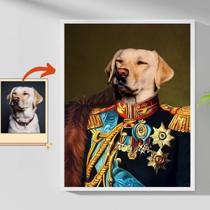Pet Portrait, Regal Royal Animal Canvas Painting Personalize Art Gift, Custom Pet Portrait, Pet Portrait Royal, Dog Portrait, Cat Portrait