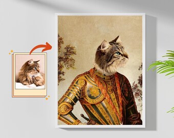 Royal Pet Portrait King Queen Renaissance Historical Regal Dog Cat Bunny Custom Illustration from Photo Pet Lover Gift Idea Pet Memorial